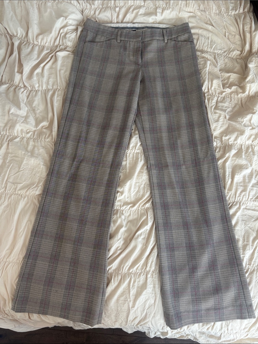 Gray Plaid Women’s Dress Pants - Classic Tailored Fit